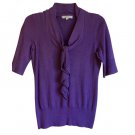 XS Classiques Entier Purple Silk Blend Sweater Women's PXS 3/4 Sleeve Knit Top