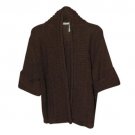 Classiques Entier XS Brown Kimono Cocoon Silk Blend Knit Sweater Cuffed Sleeves