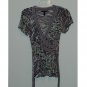 BCBG MAX AZRIA XS Multi-Color V-Neck Flutter Sleeve Top PXS PP Purple Brown Wrap