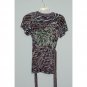 BCBG MAX AZRIA XS Multi-Color V-Neck Flutter Sleeve Top PXS PP Purple Brown Wrap