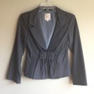 $498 Nanette Lepore 2 Blazer Gray Pinstripe Wool Bracelet Sleeve Jacket White