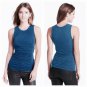 $45 PS Halogen Ruched Sleeveless Shell Blouse Top Blue Green S Tank Cami Career