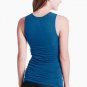 $45 PS Halogen Ruched Sleeveless Shell Blouse Top Blue Green S Tank Cami Career