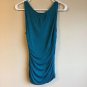 $45 PS Halogen Ruched Sleeveless Shell Blouse Top Blue Green S Tank Cami Career