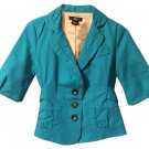 Luii PS Cropped Jacket Light Blue Tortoiseshell belted short sleeves Cotton S