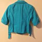 Luii PS Cropped Jacket Light Blue Tortoiseshell belted short sleeves Cotton S