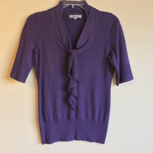 Classiques Entier Olive Green XS Silk Blend Sweater Women's PXS Purple 3/4