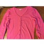 $68 PS Pink Halogen Oversized Cardigan Deep Scoop neck 3/4 Sleeve Sweater S