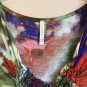 Olivia Moon S PS Orange Purple Multi-color V-Neck Short Sleeve Career Rayon Tee