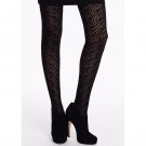 HUE Black S/M Nordstrom Pointelle Sweater Tights Knit Openwork S M A B