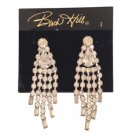 NWT $18 Vintage Chandelier Dangle Earrings Crystal Silver Post Stud Rhinestone