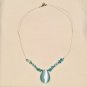 NWT Bracelet Earring Necklace Set Fair Trade Blue Metal Bead Plastic Silver
