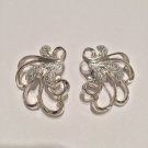 Sarah Coventry Silver Filigree Frosted Feathers Clip-On Earrings Vintage 1970s