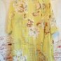 Sheer Lemon Yellow Cardigan Kimono with Sheer Hawaiian Style Flowers