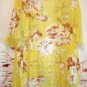 Sheer Lemon Yellow Cardigan Kimono with Sheer Hawaiian Style Flowers