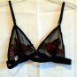 Embroidered Rose Applique Mesh Bralette Size S M L and XL