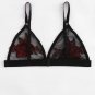 Embroidered Rose Applique Mesh Bralette Size S M L and XL