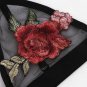 Embroidered Rose Applique Mesh Bralette Size S M L and XL