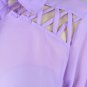 Sheer Lavender Blouse with Cut Out Back size 2X