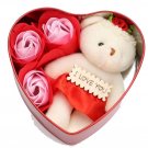 Teddy with Flower Soap in Tin Heart  RED only see my other listing