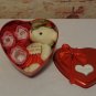 Teddy with Flower Soap in Tin Heart  PINK only see my other listing