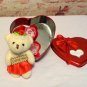 Teddy with Flower Soap in Tin Heart  PINK only see my other listing