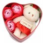 Teddy with Flower Soap in Tin Heart BLUE only see my other listing