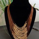 Shimmering Multi-strand Glass Micro Beads Bronz Golden Brown color