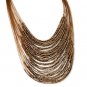 Shimmering Multi-strand Glass Micro Beads Bronz Golden Brown color