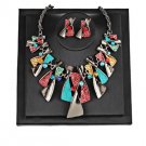 Necklace and Earring Set Filled with Color and Accent Crystals
