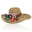 Lady Hat off to You Brooch.Filled with Crystals.