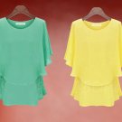 Chiffon Blouse Top 2 Layer Sweet Lemon or Mint Green Size/Color Choice