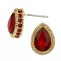 Stud Tear Drop Earrings Blue Sapphire Color, Ruby Red Color or Citrine Color