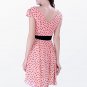 Dress Salmon Pink with Black Polka Dots Chiffon Dress size choice