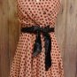 Dress Salmon Pink with Black Polka Dots Chiffon Dress size choice