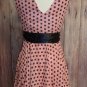 Dress Salmon Pink with Black Polka Dots Chiffon Dress size choice