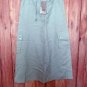 Baby Powder Blue Maxi Skirt with Cargo Pockets and Abalone Buttons A-Line