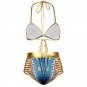 Bushed Metallic Gold and Blue 2pc Bikini Swim Set Very Sexy size M or XL