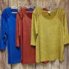 Shimmering Metallic Tops Choice Color & Size 1XL 2XL 3XL