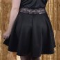 Strapless Black Cocktail Dress with Sheer Lace at Waist size 2XL
