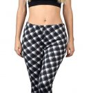 Warm Pants Fleece Lined Retro Black and White Geometric Plaid S/M or L/XL