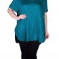 Soft Sweater Pull On Teal Tweed Oversized 3X  Easily fits a 4X