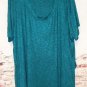 Soft Sweater Pull On Teal Tweed Oversized 3X  Easily fits a 4X