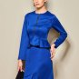 Royal Blue Designer Pencil Dress Size Choice S M XL 2XL