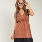 Dress Coffee Brown and Black Faux Suede size Medium