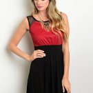 Cocktail Dress Sparking Red and Black Skirt size 12P