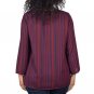 Stripe Burgundy and Navy Blue Loose Fit Blouse Top size 3XL