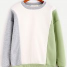 Soft Sweatshirt Tri-Color Block Contrast Trim Drop Shoulder size XL
