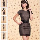Retro Style Shimmering Black Swiss Dot Backless Dress size Large