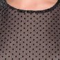 Retro Style Shimmering Black Swiss Dot Backless Dress size Large
